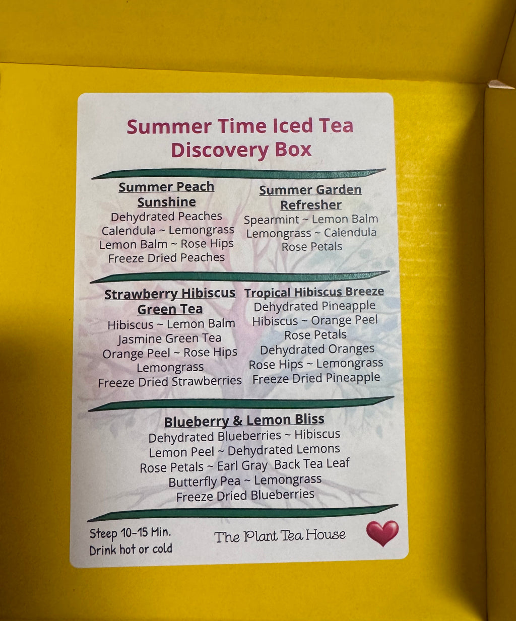Summer Herbal Iced Tea Discovery box
