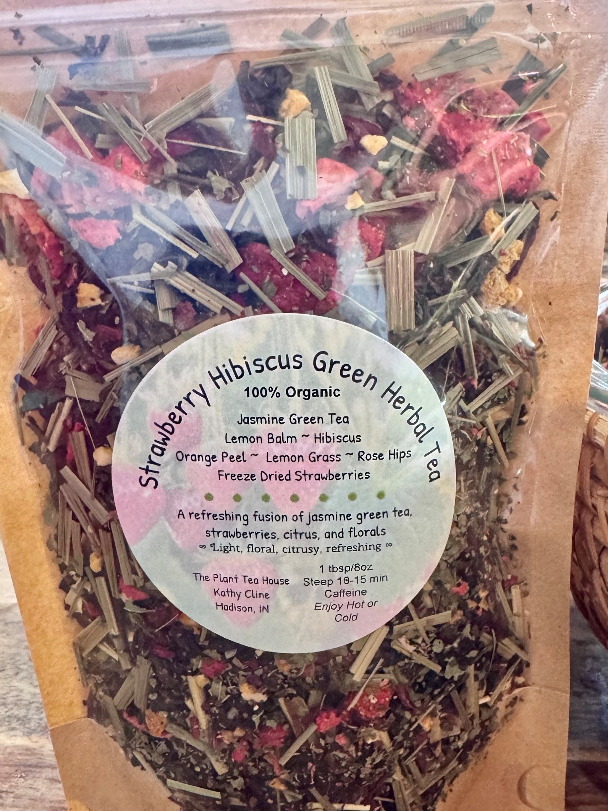 Strawberry Hibiscus Organic Green Herbal Tea
